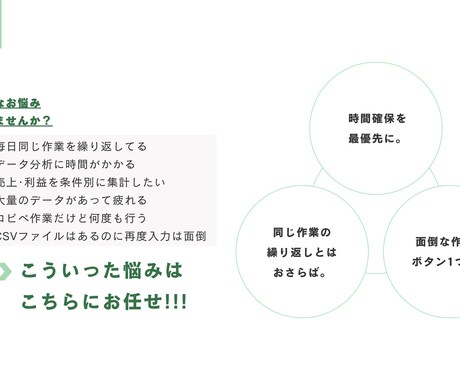 EXCELでの業務効率化をお手伝いします 余計な時間とはおさらば!自動化ツールでワンクリック終了! イメージ2