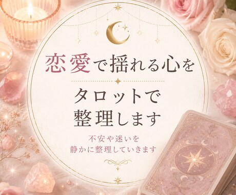 恋愛で揺れる心をタロットで整理します 不安や迷いを静かに整理していきます イメージ1