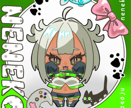 正方形シール風イラスト描きます ミニキャラと装飾を描きます。グッズ化OK！ イメージ2