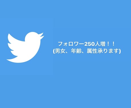 属性指定可◎ フォロワー 250人増やします 年齢、属性、男女の指定があれば承ります。 イメージ1