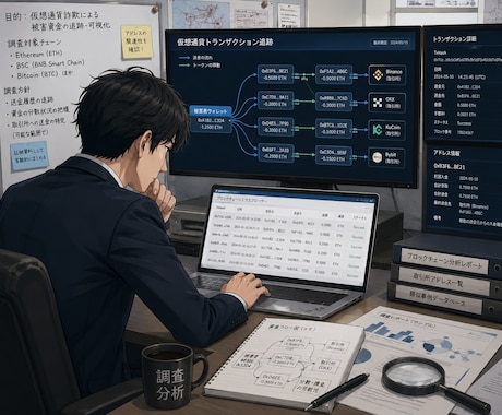 仮想通貨追跡レポート作成します 【1レポート2万1日仕上げ】30レポート以上なら1ヶ月仕上げ イメージ1