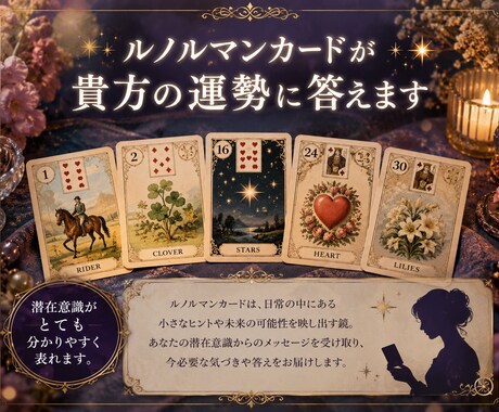 ルノルマンカードが貴方の運勢に答えます 潜在意識がとても分かりやすく表れます。 イメージ1