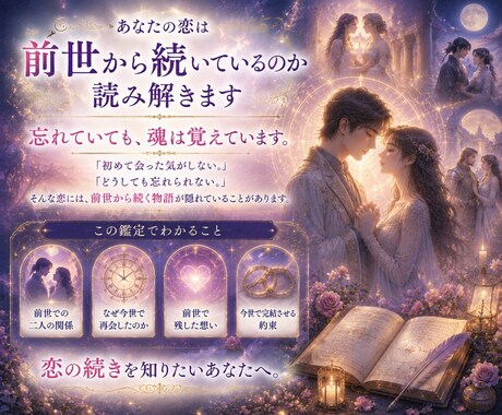 あなたの恋は前世から続いているのか読み解きます 覚えていなくても、 魂は覚えています イメージ1