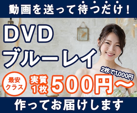 ココナラ最安級！動画を送るだけでDVDを届けます 1枚500円から！でも作業はプロが行います！ イメージ1