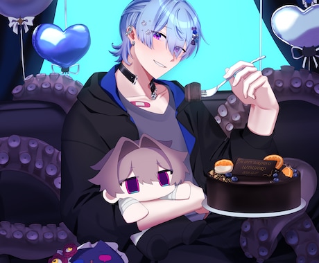 表情豊かで明るいキャラクターイラストを制作します アイコンや立ち絵にどうぞ！可愛いとカッコいいを丁寧に描きます イメージ1