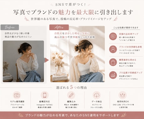 SNSで目を引く｜アパレルブランド用撮影を行います アパレルブランドの世界観を表現 イメージ2