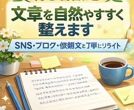 初心者歓迎｜文章を自然で読みやすく整えます SNS・ブログ・依頼文も丁寧にリライト イメージ1