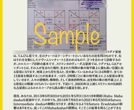 本場スリランカ占星術でキャリア診断致します 本番スリランカ占星術師のホロスコープ診断で、仕事の悩み解決 イメージ2