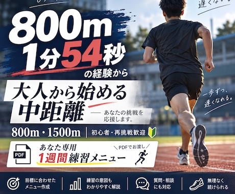 800m・1500mの練習を提案します イメージ1