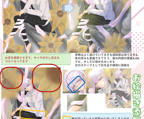 お手軽お絵描添削であなたの絵を魅せる絵にします あなたの課題を分析し、原因と対策をわかりやすく説明します イメージ2