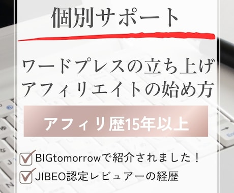 アフィリエイトを始めるためのサポートをいたします ワードプレスの立ち上げとアフィリエイトの始め方をサポート！ イメージ1