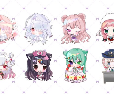2頭身の可愛いデフォルメを描きます もちもちちゅるキラで可愛いを求めてる方に イメージ2