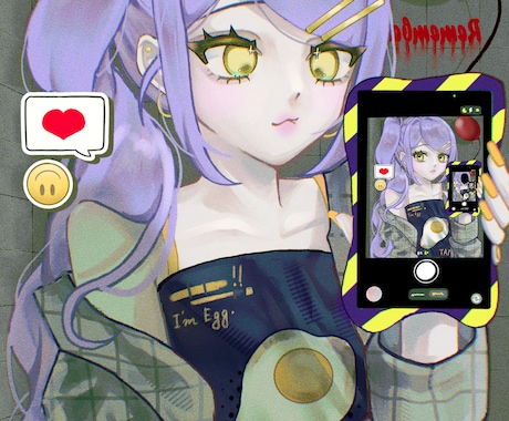 修正何度でも◎ホラーで雰囲気あるイラストを描きます ドリームコアやエンジェルコアなどの不穏でかわいいイラストを！ イメージ2