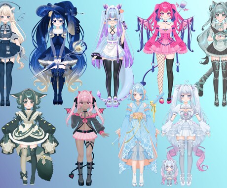 TRPG/IRIAM/VTuber用立ち絵描きます キラキラふわふわ、可愛い立ち絵作成します♡ イメージ2