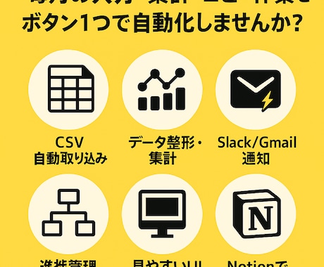初回半額！GASで業務自動化｜作業時間を削減します CSV取り込み、通知、進捗管理まで業務の手作業を効率化します イメージ1