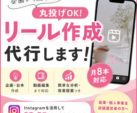 Instagramリール作成代行します 企画から投稿まで丸ごとサポートします。 イメージ1