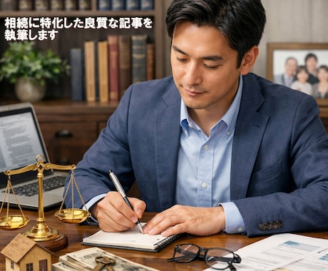 相続に特化した良質な記事を執筆します 弁護士や税理士事務所も納得できる記事を執筆します。 イメージ1