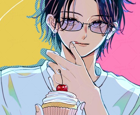 キラキラしたアイコンイラスト描きます 男の子も女の子もお任せください✩︎⡱ イメージ2