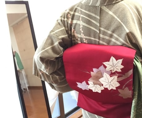 着物が着たい女性限定名古屋帯が結べるようになります 着付け講師も一緒に着ます。ビデオチャットだからわかりやすい！ イメージ1