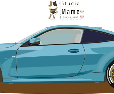 あなの愛車をミニマリストアートイラストで作成します カラーコーディネーターがコントラストで表現します！ イメージ1