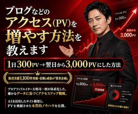 ブログなどのアクセス（PV）を増やす方法を教えます 1日300PV→翌日から3,000PVにした方法 イメージ2