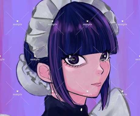 目を引く厚塗り風アイコン承ります 目力強めのミステリアスなアイコンを描きます。 イメージ1