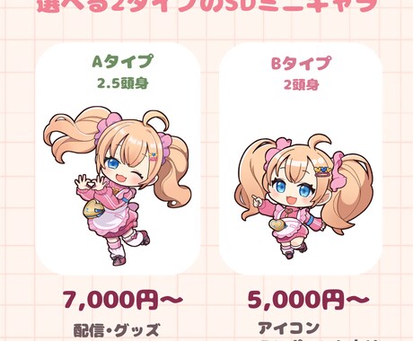 SDミニキャラ（デフォルメ）制作します 商用OK！配信・アイコン・グッズ対応 イメージ2