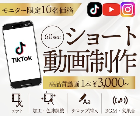 モニター価格★丸投げOK！ショート動画編集します 広告代理店のノウハウで成果を出す高品質動画を制作します イメージ1