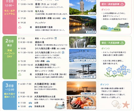 あなただけの国内旅行プランを作成します 旅行計画が苦手でも安心！ご希望に合わせてご提案します。 イメージ2