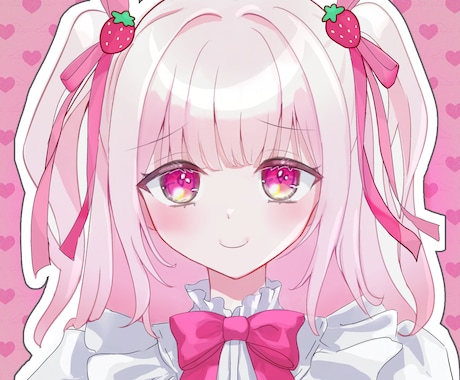 ゆめかわ系量産型いちごアイコン描きます 推し活・夢絵にも◎ ゆめかわ量産型いちごアイコン描きます！ イメージ2
