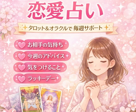片思い・復縁専門 ｜毎週届くタロット鑑定で占います 【片思い・復縁専門】1ヶ月やさしく寄り添う恋愛占い イメージ1