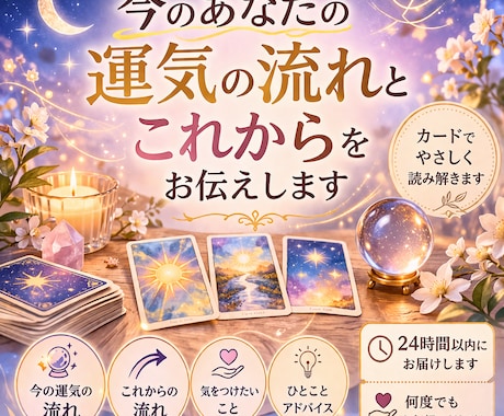 今のあなたの運気の流れとこれからをお伝えします 不安なときも、順調なときも、あなたの今をやさしく読み解きます イメージ1