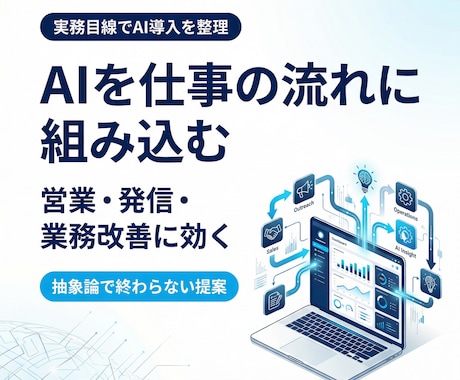 営業や発信に効くAI導入を設計します AIを仕事の流れに組み込む設計をします イメージ1