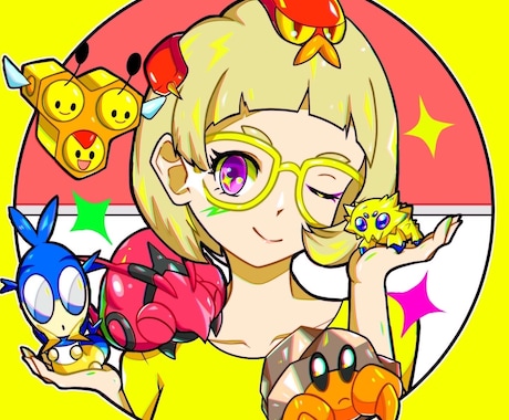 配信者おすすめデフォルメスタンプを描きます 彩度の高いイラストが好きな人大歓迎最大8点まで依頼可能 イメージ2
