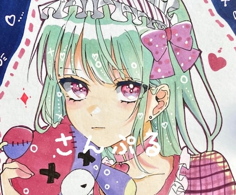 女の子のアナログイラストを作成致します イメージ1