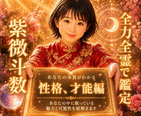 10分鑑定可♥️全身全霊で紫微斗数で読みときます ✨性格.才能.仕事.恋愛.人間関係の本質をスピード解決✨ イメージ1