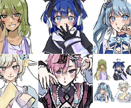 二千円バストアップ★シンプル塗りイラスト描きます 激安価格！お試しで依頼してみませんか？ イメージ2