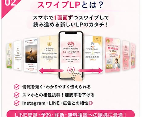 最短即日初稿！スマホ特化のスワイプLPを制作します 最短即日初稿OK／通常3営業日納品／LINE・診断導線に最適 イメージ2