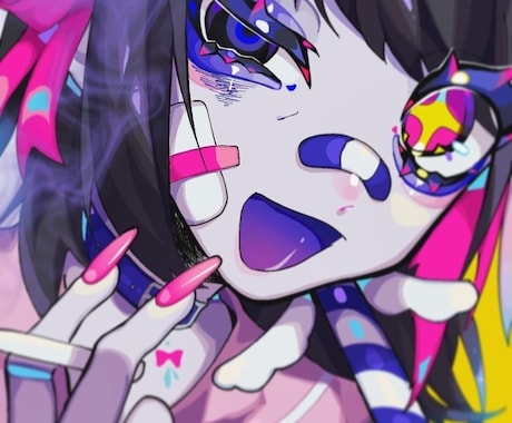 目に止まるポップでかっこいいアイコン描きます 彩度の高い引き込まれるようなアイコンをお描きします！ イメージ1