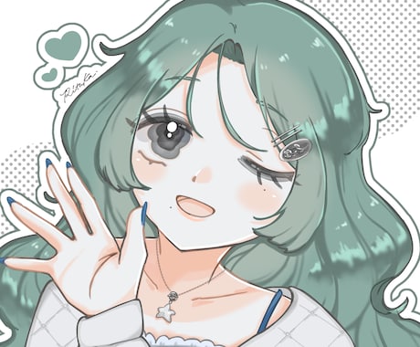 正方形の女性イラストを制作します 風を感じられるような温度感・透明感を大切に制作します イメージ1