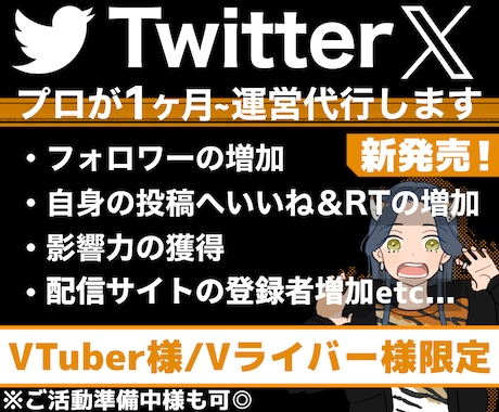 VTuber専用！プロがTwitterを運用します Vライバー様や準備中様も◎ツイッター,Xを専属プロが運営！ イメージ1