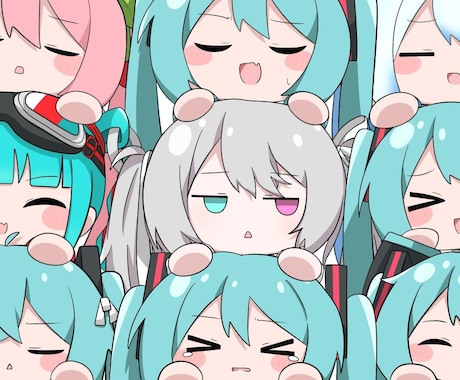 ちびキャラ描きます むぎゅっとしたかわいいキャラです。 イメージ1