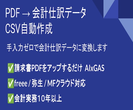 請求書・領収書の仕訳入力を自動化します AI×GASで手入力ゼロ・会計ソフト対応 イメージ1