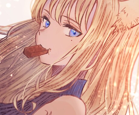 プレゼント付き！あなただけのイラスト描きます 色味差分１枚・エフェクト加工（飾り）１枚、計２枚プレゼント♬ イメージ2