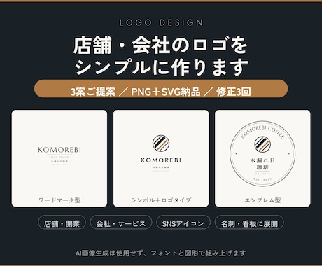 店舗・会社のロゴをシンプルに作成します イメージ1