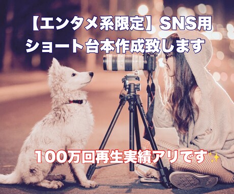エンタメ系限定！SNS用ショート台本作成致します あなたのお仕事をエンタメ風にSNS発信しませんか？ イメージ1