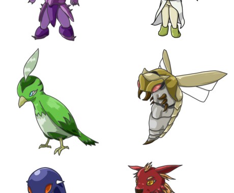 ミニモンスター、キャラクターをお書きします ゲームやSNS等にオリジナルキャラクターを。 イメージ2