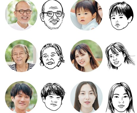 写真を手描きでトレースして、似顔絵を描きます 商用利用可、イラレ納品にも対応！ イメージ2