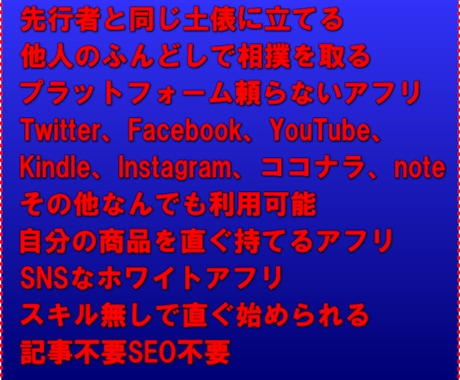 プラットフォームに頼らないアフリエイト手法教えます Twitter、Facebook等SNS使うSEO不要アフリ イメージ2