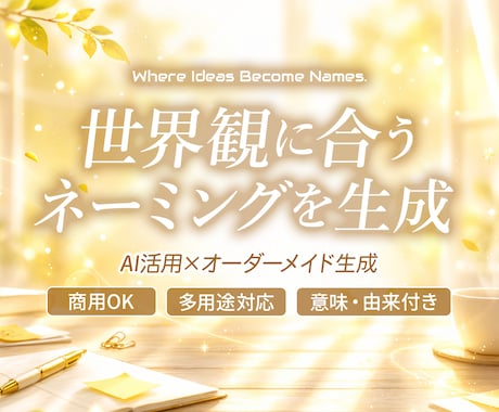 イメージを形にした名前を作成します AI活用♪あなたの希望に沿うネーミングをリーズナブルにご提案 イメージ1